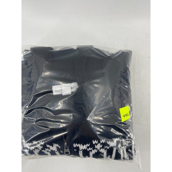 Fashion Bug Women's Black White Full Zip Collared Cardigan Sweater Size XL - Picture 11 of 11